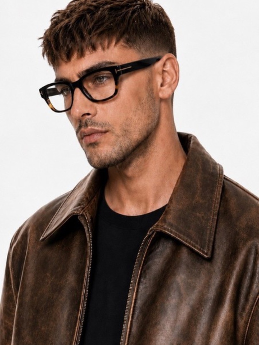 Tom Ford TF 5379 005 51 20 145 Eyeglasses Black Brown Tortoise Men's Authentic